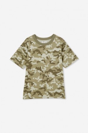 Cotton On The Eddy Essential Short Sleeve Boys' T Shirts Camo | azHuGTpA4Gw