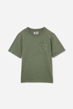 Cotton On The Eddy Essential Short Sleeve Boys' T Shirts Green Wash | EbJB57erDIe