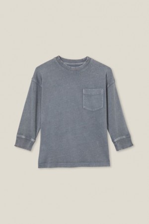 Cotton On The Essential Long Sleeve Boys' T Shirts Grey Wash | DXoRYgXC3l0