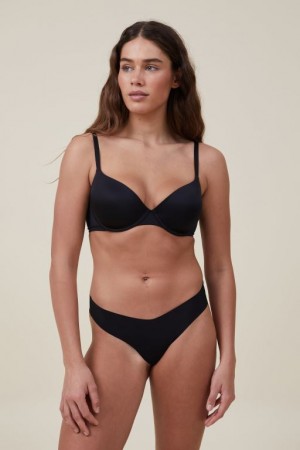 Cotton On The Invisible Brief Women's Thong Black | 6EKmSVM8Z73