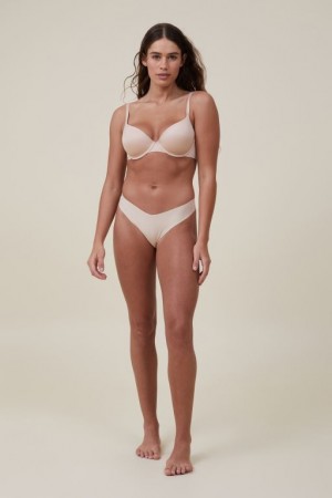Cotton On The Invisible Brief Women's Thong Frappe | SOH8LlQW121