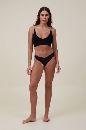 Cotton On The Invisible Brief Women's Thong Black | ye7rFd084aj