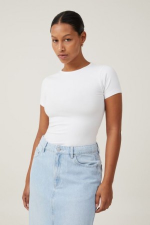 Cotton On The One Basic Crew Neck Short Sleeve Women's T Shirts White | h3OAgNJaM94