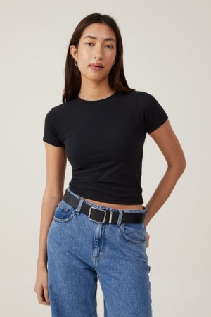 Cotton On The One Basic Crew Neck Short Sleeve Women's T Shirts Black | L7eoMfytDnm