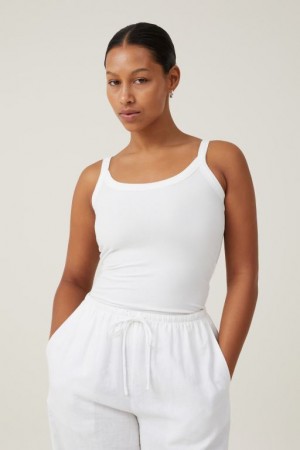 Cotton On The One Basic Scoop Neck Women's Cami White | pJUUntCac6k