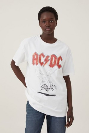 Cotton On The Oversized Band Women's Graphic T-Shirts White | KX6LFFhQaBo