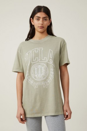Cotton On The Oversized Graphic License Women's Graphic T-Shirts Olive | 13c233POTJ6