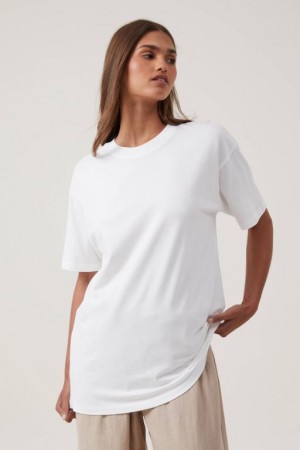 Cotton On The Oversized Graphic Women's Graphic T-Shirts White | NhI8iEuvKLp