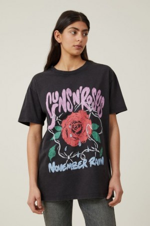 Cotton On The Oversized Guns N Roses Women's Graphic T-Shirts Lcn | RqQVDAPDhlS
