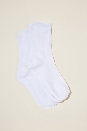 Cotton On The Perfect Pair Crew 2Pk Women's Socks White | zLBZcp88Q45