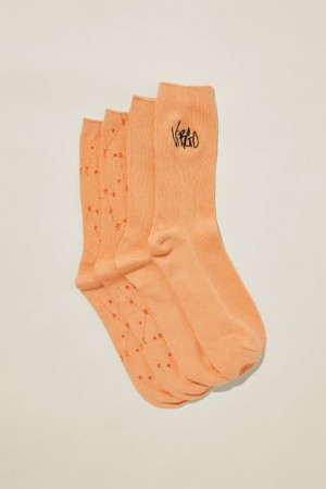 Cotton On The Perfect Pair Crew 2Pk Women's Socks Virgo | 8lrhghODtPx