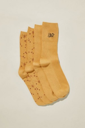 Cotton On The Perfect Pair Crew 2Pk Women's Socks Leo | mdl16fqTcSD