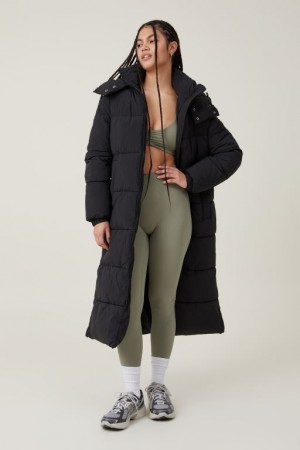 Cotton On The Recycled Longline Mother Puffer Women's Jackets Black | w94SBVnNPLh