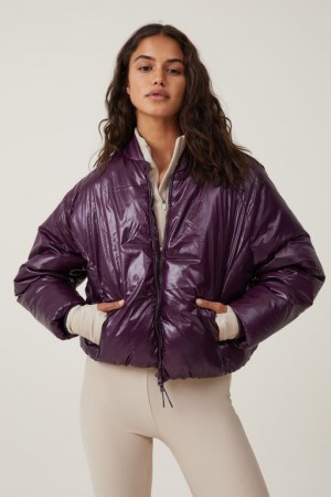 Cotton On The Recycled Mother Puffer Bomber Women's Jackets Pickled | 4IuoYToxINa