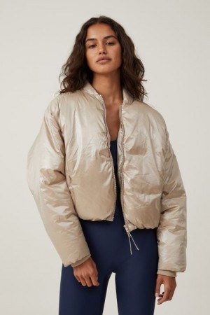 Cotton On The Recycled Mother Puffer Bomber Women's Jackets White | 8Q4ysBjrvWG