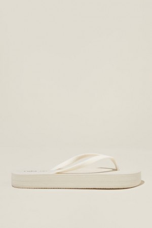 Cotton On The Rubi Flatform Flip Women's Sandals White | N6PFZZavMtt