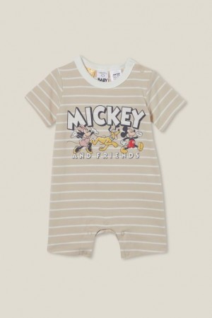 Cotton On The Short Sleeve Ringer Romper-Lcn Baby Rompers Light Yellow | uWL4Mvb3W9r