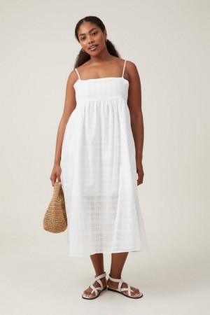Cotton On Tilly Textured Women's Maxi Dress White | 0unj3bH3fSI