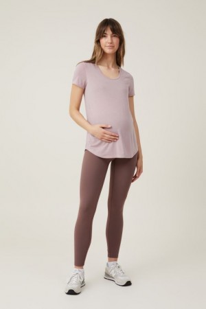 Cotton On Ultra Soft Yoga Full Length Tight Women's Maternity Wear Deep Grey Brown | 4VTW1fodxLx