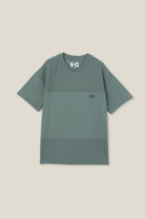 Cotton On Walt Spliced Waffle Short Sleeve Boys' T Shirts Green | jBA2OEtoWbv