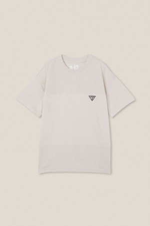 Cotton On Walt Spliced Waffle Short Sleeve Boys' T Shirts Rainy | Kq2FslrUK6r
