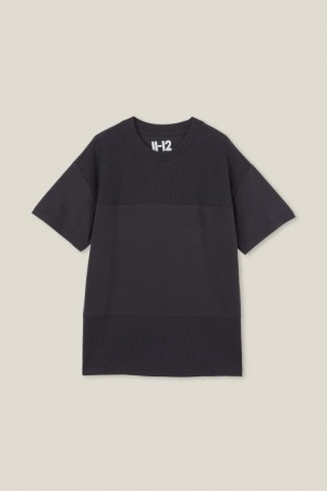 Cotton On Walt Spliced Waffle Short Sleeve Boys' T Shirts Phantom | 7Cou0RYioAe