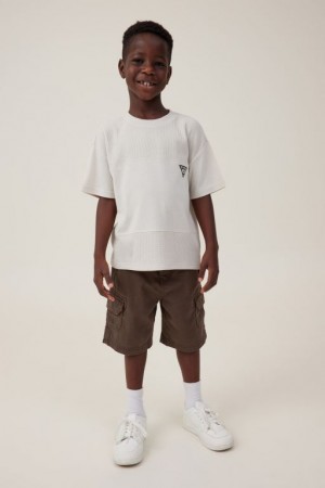 Cotton On Walter Spliced Waffle Short Sleeve Boys' T Shirts Rainy | rh34V5eAbdp