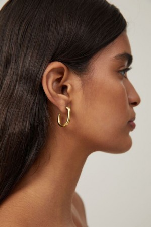 Cotton On Waterproof Large Hoop Earring Women's Jewellery Gold | w3IH6x0RUn1