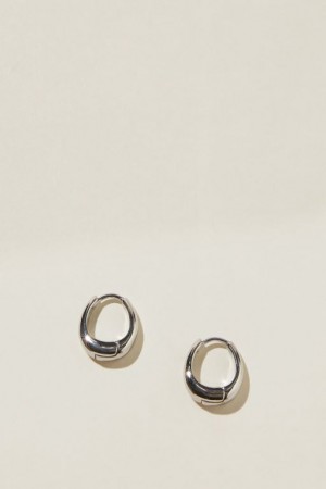 Cotton On Waterproof Mid Hoop Earring Women's Jewellery Grey | rxAUH1o3Zwh
