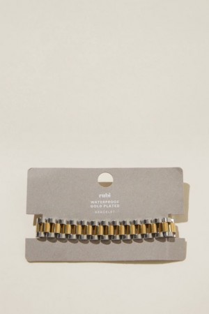 Cotton On Waterproof Single Bracelet Women's Jewellery Gold / Grey | ElKcH5mo4Ml