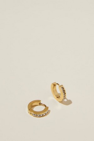 Cotton On Waterproof Small Hoop Earring Women's Jewellery Gold | BeTsIHiUSWw