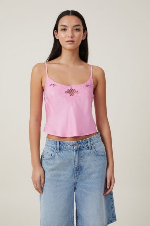 Cotton On Willa Satin Women's Cami Pink | gAtj26gbHbd