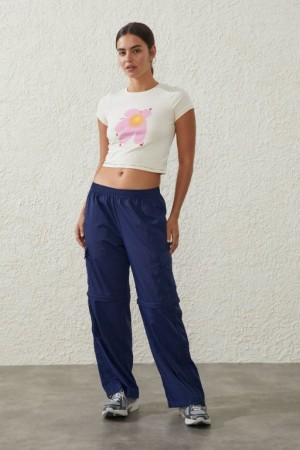 Cotton On Woven Zip Off Cargo Women's Track Pants Blue | KH15ZmthFSN