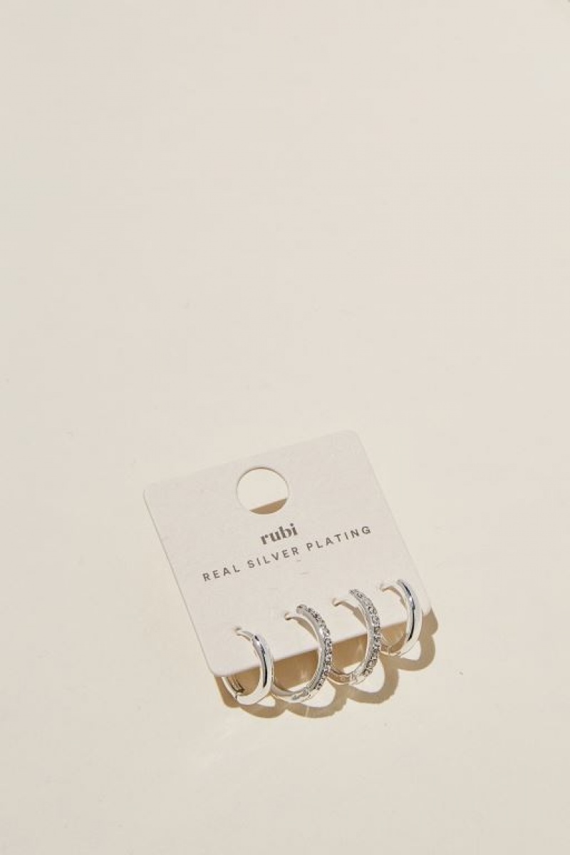 Cotton On 2Pk Mid Earring Women's Jewellery Silver | ZG4PwzNdIgk