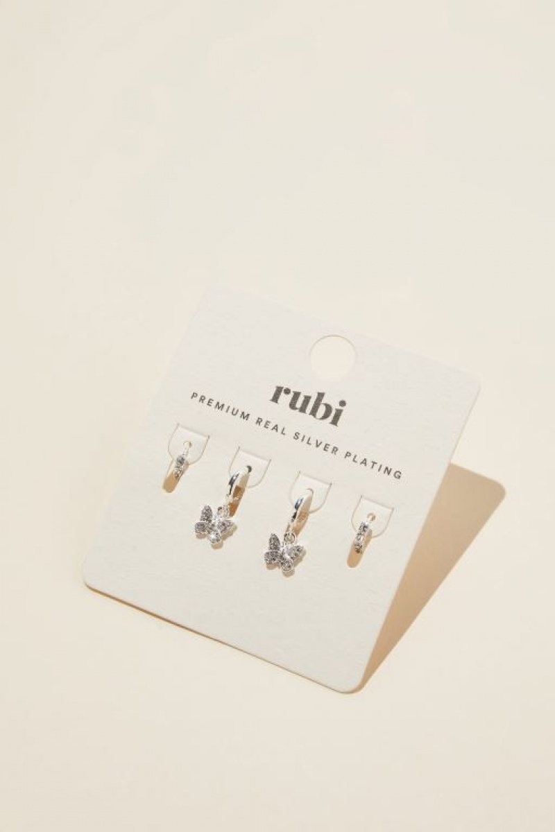 Cotton On 2Pk Mid Earring Women's Jewellery Silver | BWjxQEstHli