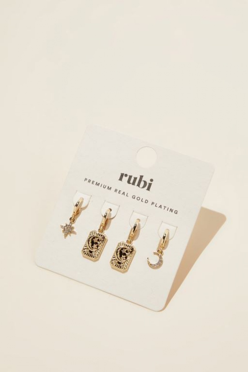 Cotton On 2Pk Mid Earring Women's Jewellery Gold | Z9Jd3qDWWID
