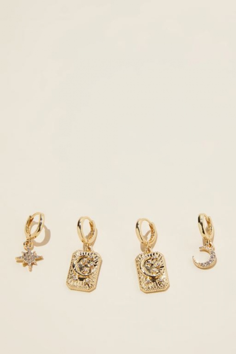 Cotton On 2Pk Mid Earring Women\'s Jewellery Gold | Z9Jd3qDWWID