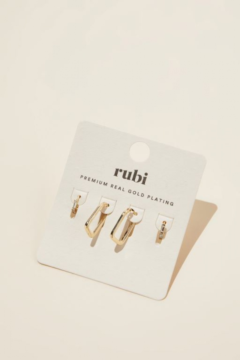 Cotton On 2Pk Mid Earring Women's Jewellery Gold | 8fOtbGBMS8h
