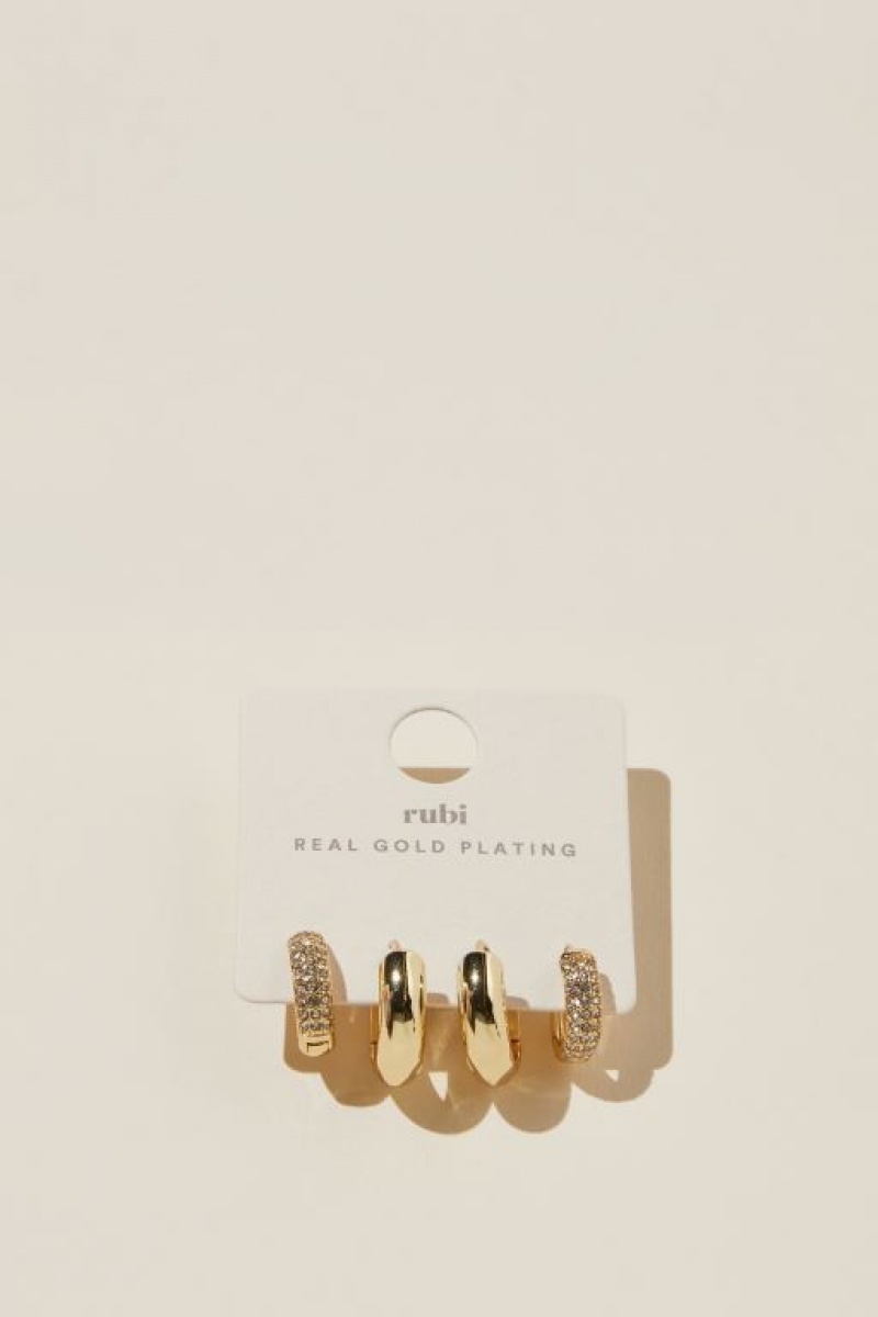 Cotton On 2Pk Mid Earring Women's Jewellery Gold | FnUzkM4LiZ7