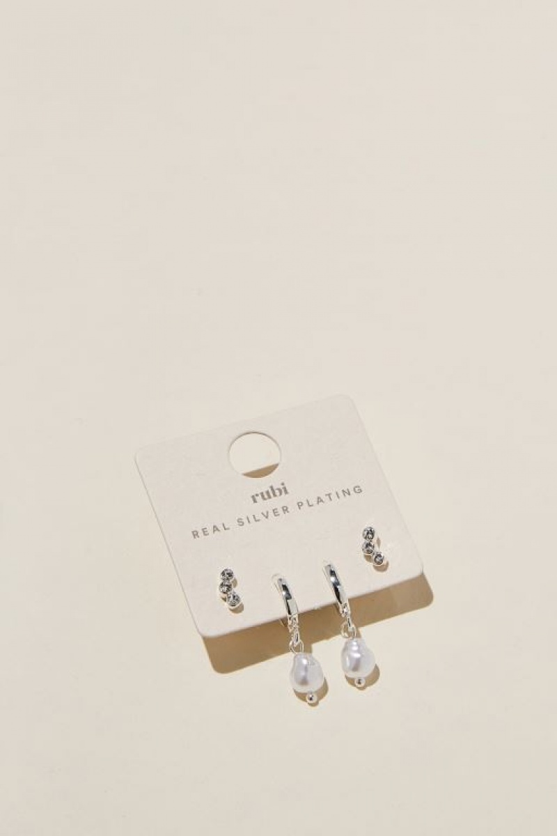 Cotton On 2Pk Small Earring Women's Jewellery Silver | ggSOk6BKSMS