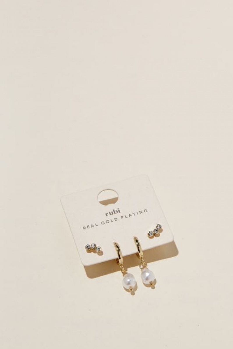 Cotton On 2Pk Small Earring Women's Jewellery Gold | sJ32BmDjE33