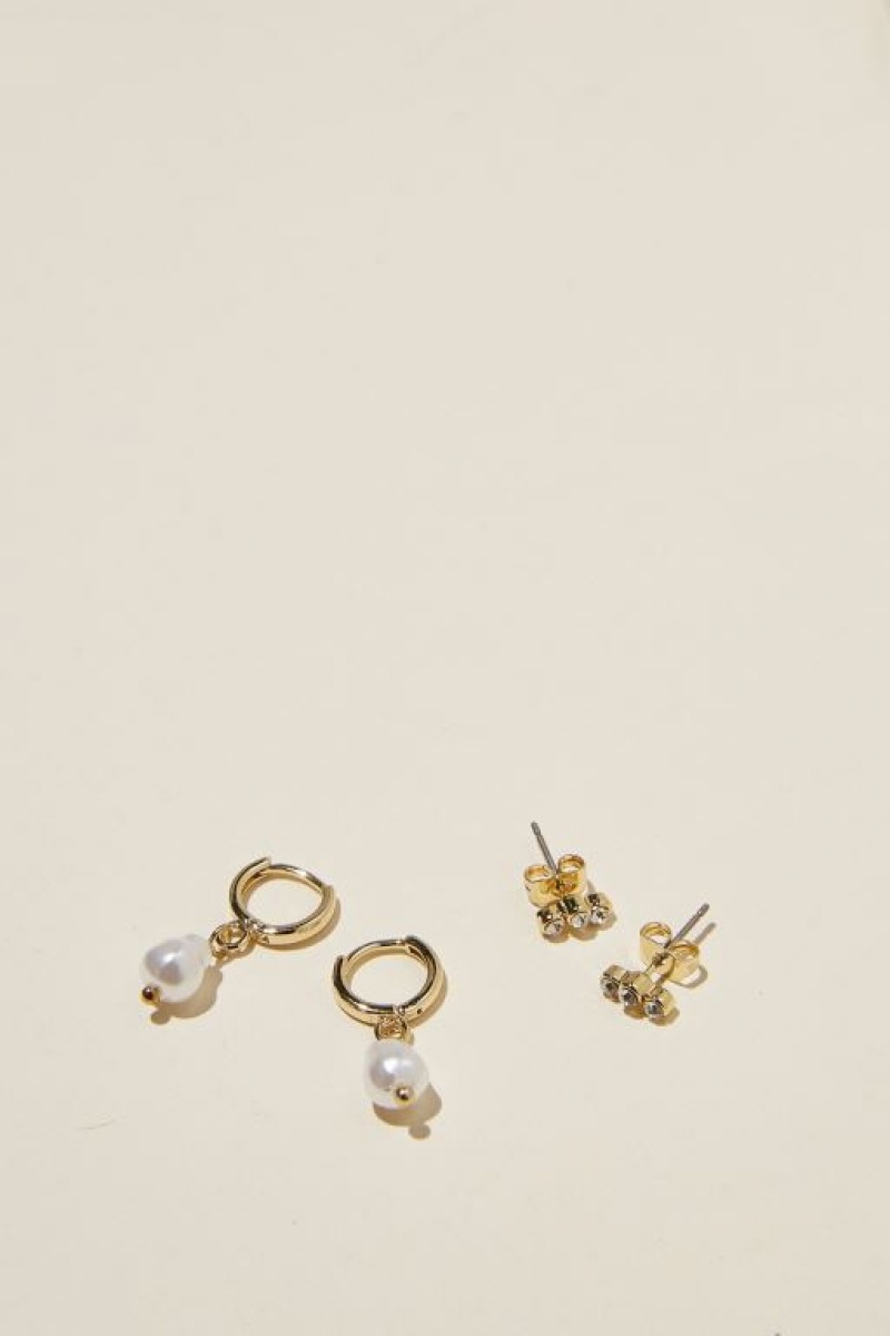Cotton On 2Pk Small Earring Women\'s Jewellery Gold | sJ32BmDjE33