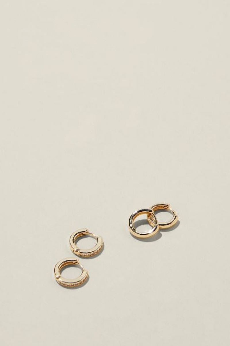 Cotton On 2Pk Small Earring Women's Jewellery Gold | DNHG2r2yqIy