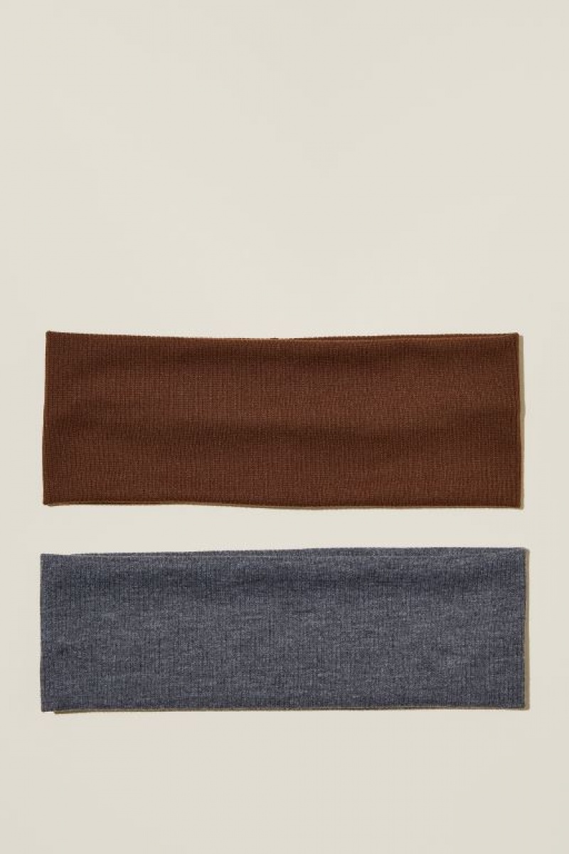 Cotton On 2Pk Soft Headband Women\'s Hair Accessories Grey | o3IkpECWM9a