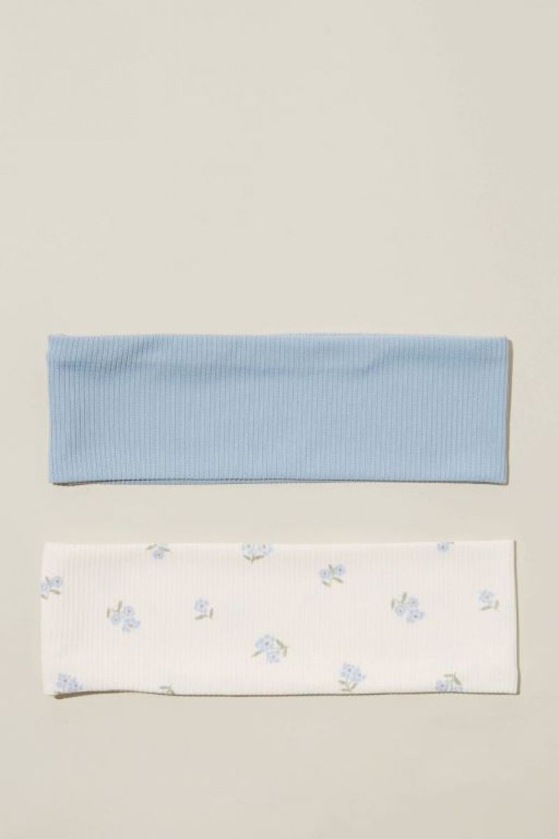 Cotton On 2Pk Soft Headband Women\'s Hair Accessories Blue | e2hQtNa5vuB