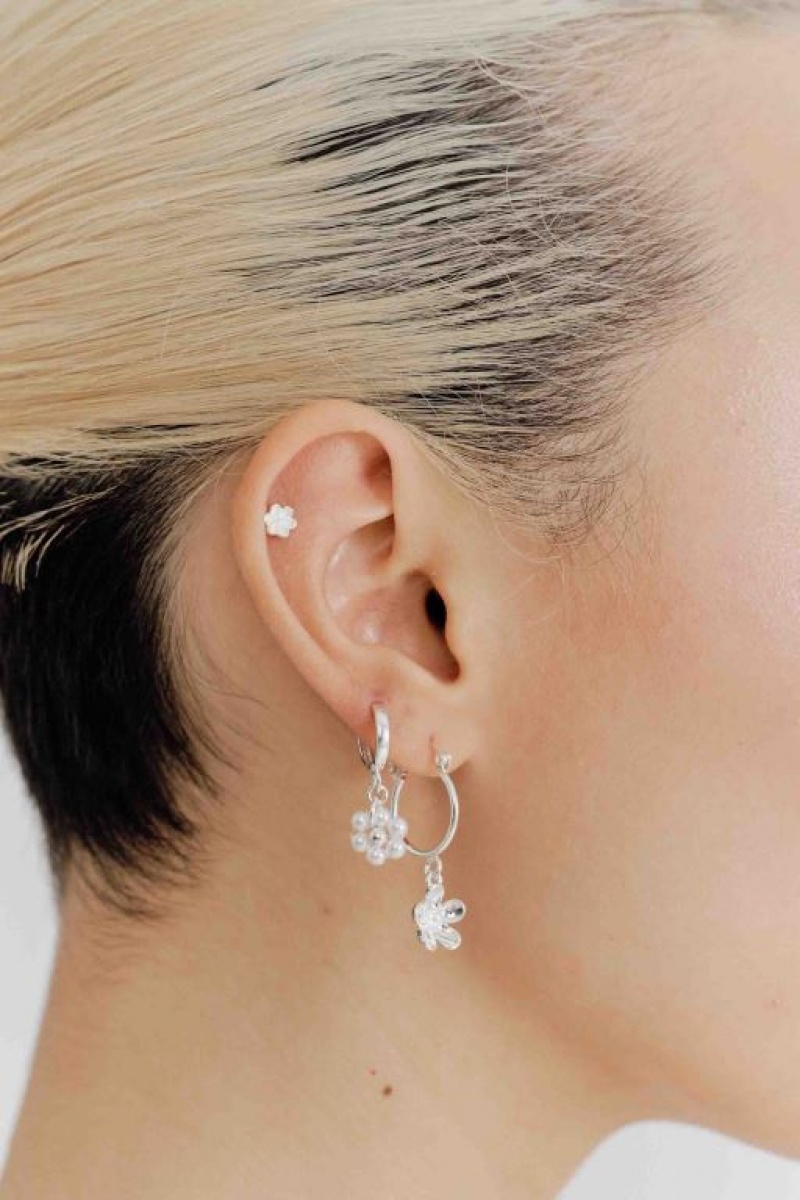 Cotton On 3Pk Small Earring Women\'s Jewellery Silver Flower | MZ8rFBtLBdE