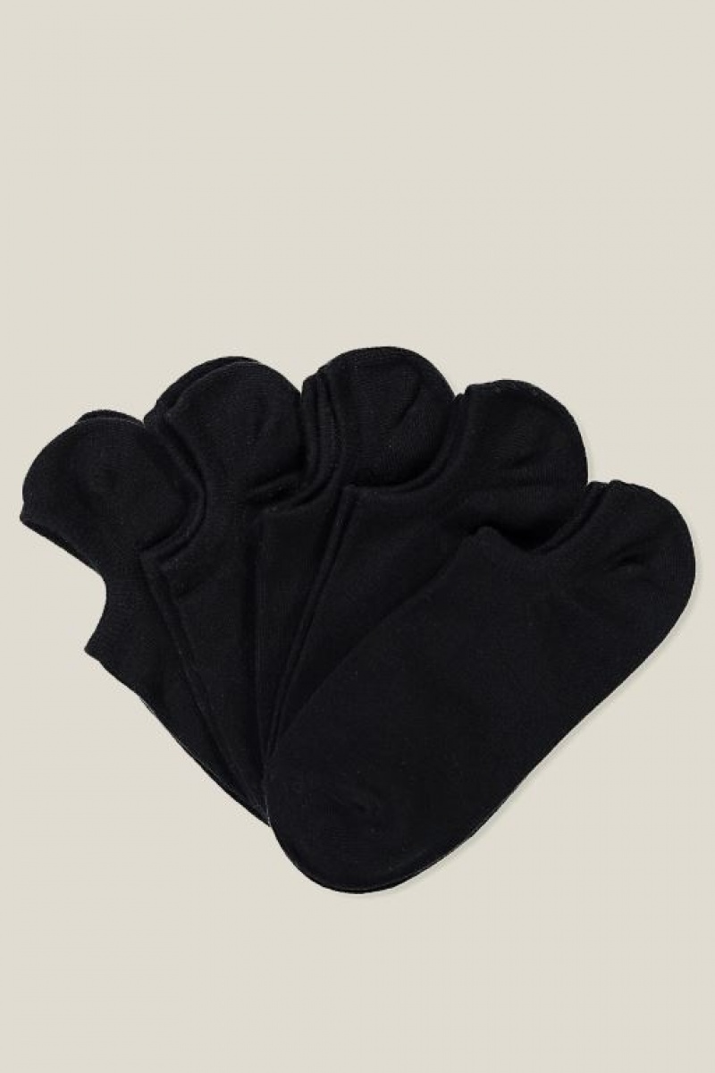 Cotton On 5Pk Sports Low Cut Women\'s Socks Black | M6XxPBbdgG3