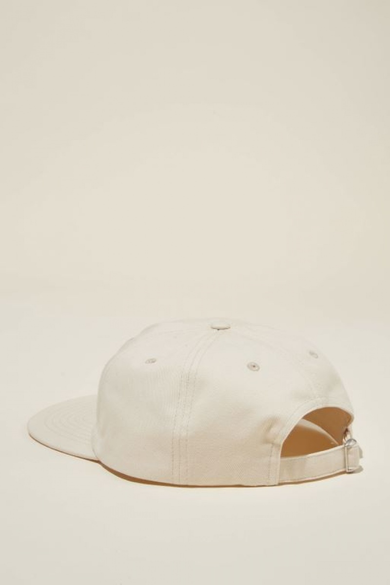 Cotton On 5 Panel Graphic Men's Caps Beige | F5KJbNVlBli