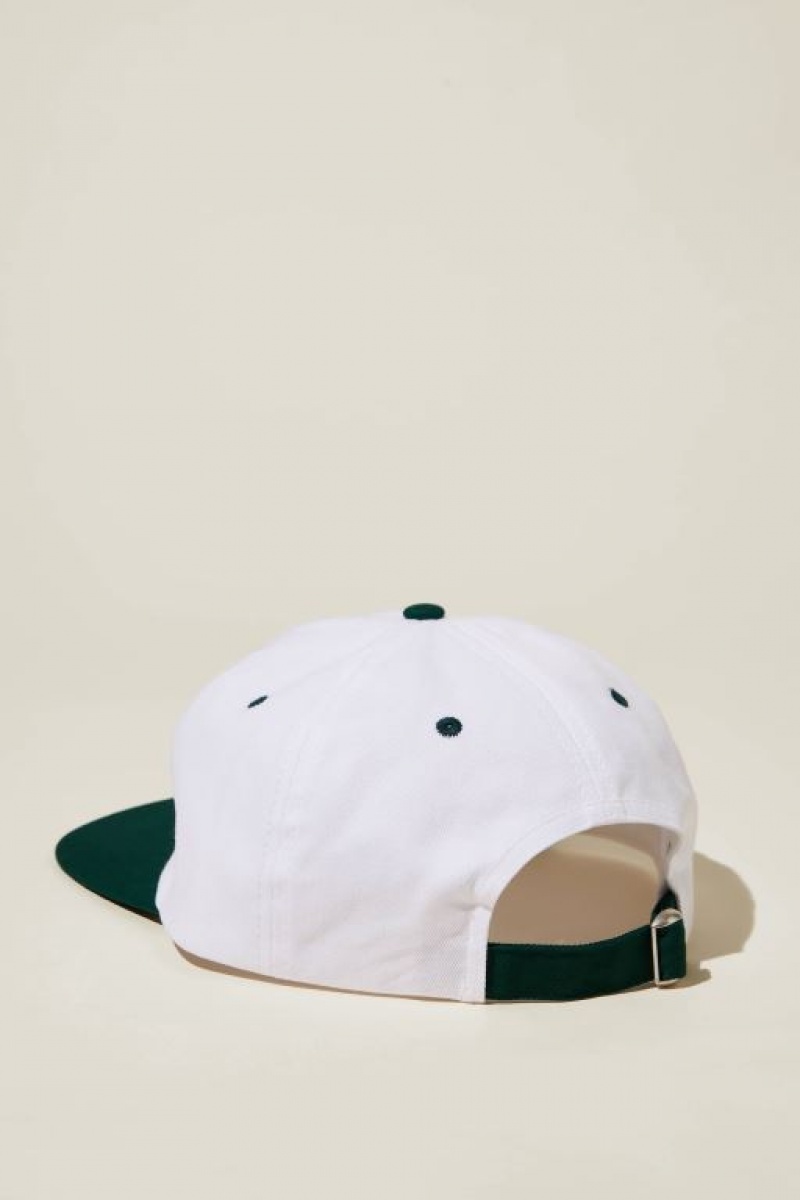 Cotton On 5 Panel Graphic Men's Caps White / Turquoise | oI9bFLWg2Hw
