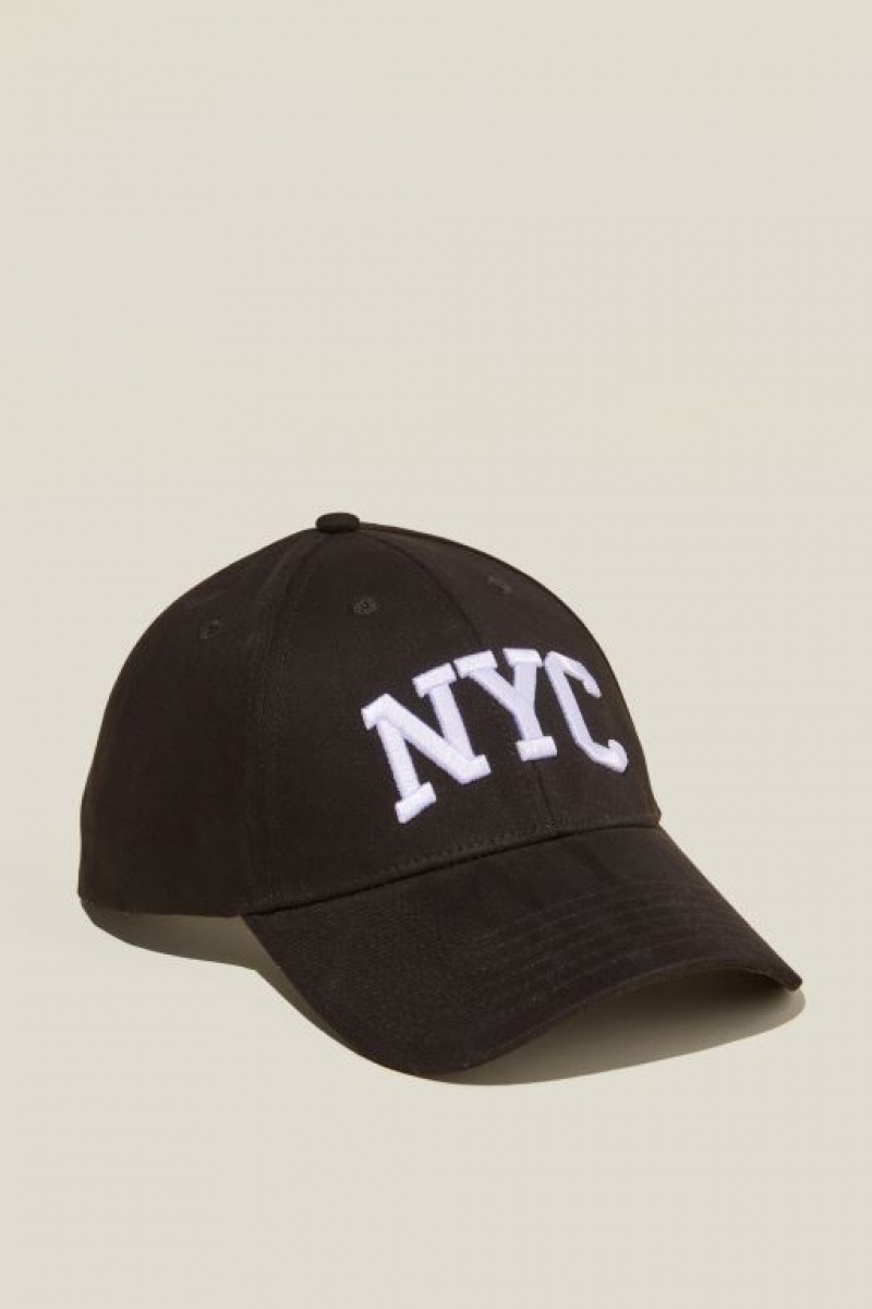 Cotton On 6 Panel Ball Men\'s Caps Black | MhIgKQoqPky